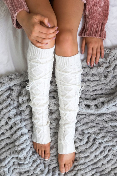 Cable Knit Long Tie Leg Warmer king-general-store-5710.myshopify.com