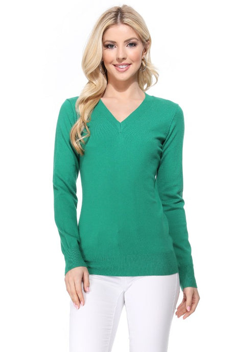 Women's Long Sleeve V-Neck Pulll Over Sweater Top king-general-store-5710.myshopify.com