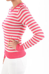 Striped Long Sleeve Pullover Stretch Sweater king-general-store-5710.myshopify.com