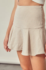 Checkered Fitted A-Line Skort