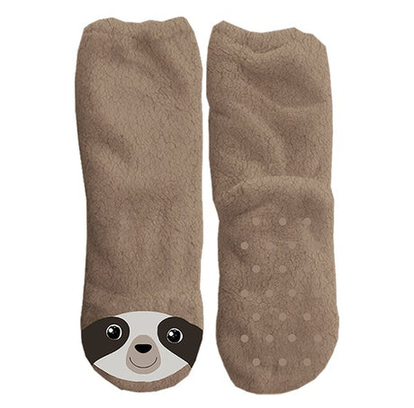 Sloth Time - Women's Cozy Sherpa Slipper Socks king-general-store-5710.myshopify.com