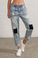 Slouch Vintage Patched Work Jeans