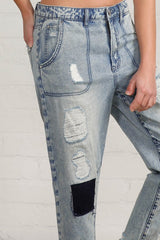 Slouch Vintage Patched Work Jeans