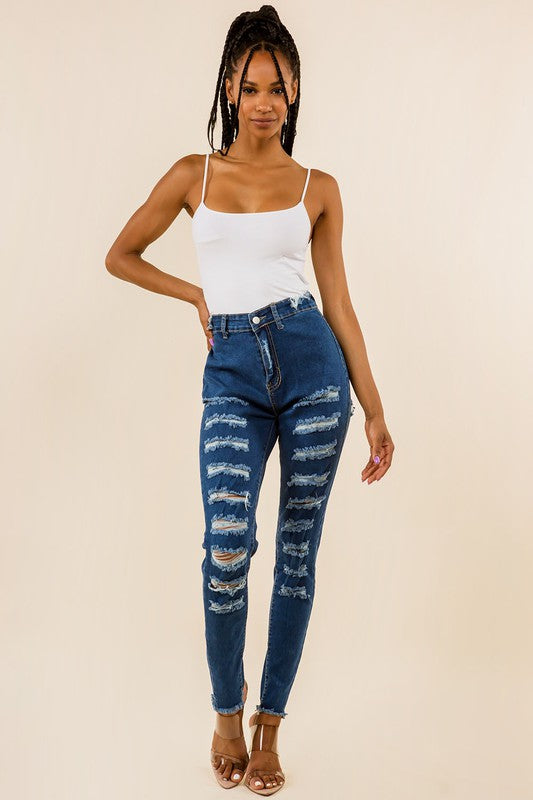 Dark Denim Front Back Cut Jeans king-general-store-5710.myshopify.com