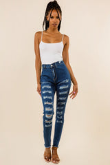 Dark Denim Front Back Cut Jeans king-general-store-5710.myshopify.com