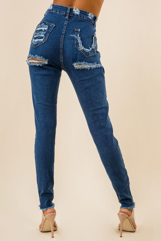 Dark Denim Front Back Cut Jeans king-general-store-5710.myshopify.com