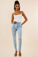 Light Blue Denim Front Back Cut Skinny Jeans king-general-store-5710.myshopify.com