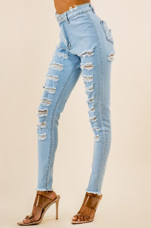 Light Blue Denim Front Back Cut Skinny Jeans king-general-store-5710.myshopify.com