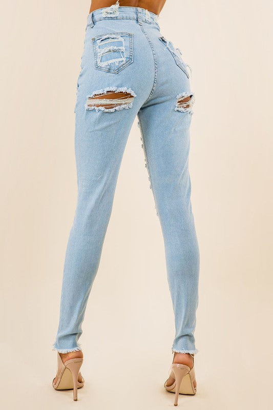 Light Blue Denim Front Back Cut Skinny Jeans king-general-store-5710.myshopify.com