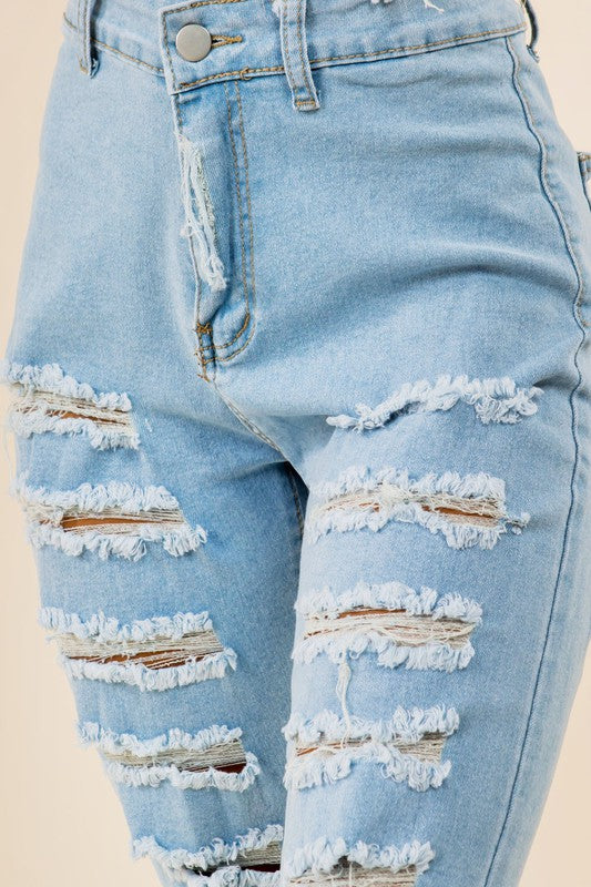 Light Blue Denim Front Back Cut Skinny Jeans king-general-store-5710.myshopify.com