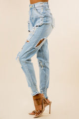 Light Blue Denim Front Back Cut Jeans king-general-store-5710.myshopify.com