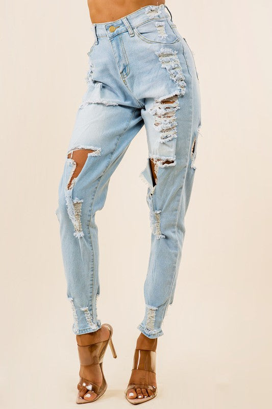 Light Blue Denim Front Back Cut Jeans king-general-store-5710.myshopify.com