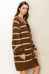 Made for Style Oversized Striped Sweater Cardigan king-general-store-5710.myshopify.com