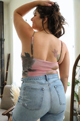 Plus Size Tie Dye Mesh Keyhole Front Brami Top king-general-store-5710.myshopify.com