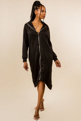 Black Longline Hoodie Jacket king-general-store-5710.myshopify.com