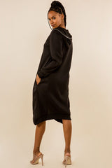 Black Longline Hoodie Jacket king-general-store-5710.myshopify.com