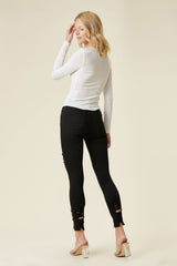 High Rise Distressed Skinny Jeans with a Raw Hem king-general-store-5710.myshopify.com