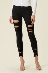 High Rise Distressed Skinny Jeans with a Raw Hem king-general-store-5710.myshopify.com