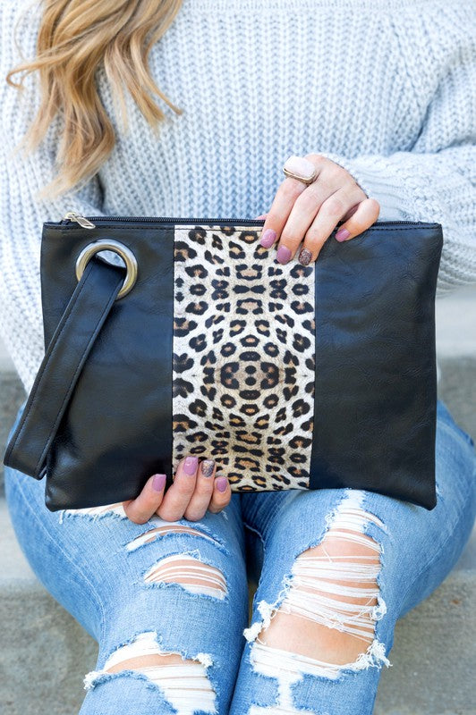 Leopard Dual Tone Clutch king-general-store-5710.myshopify.com