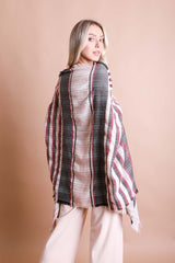 Tartan Check Pocket Frayed Edge Ruana Wrap king-general-store-5710.myshopify.com