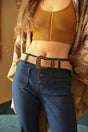 Suede Antique Gold Western Buckle Belt king-general-store-5710.myshopify.com