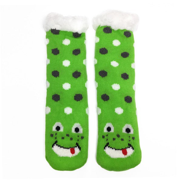 Frog Love Women's Plush Slipper Socks king-general-store-5710.myshopify.com