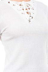 White Multi Strap Sweater Knit Dress king-general-store-5710.myshopify.com