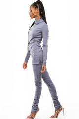 Grey Cowl Neck Long Sleeve Pant Set king-general-store-5710.myshopify.com