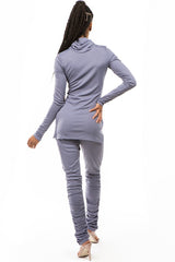 Grey Cowl Neck Long Sleeve Pant Set king-general-store-5710.myshopify.com