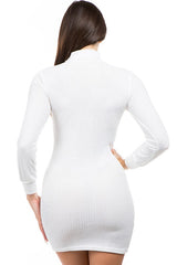 White Mock Neck Sweater Dress king-general-store-5710.myshopify.com