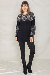 Plus Bandana Print Color Block Tunic Top