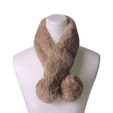 Faux Fur Pom Pom Scarf king-general-store-5710.myshopify.com