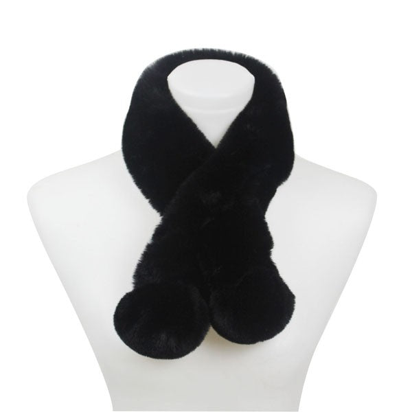 Faux Fur Pom Pom Scarf king-general-store-5710.myshopify.com