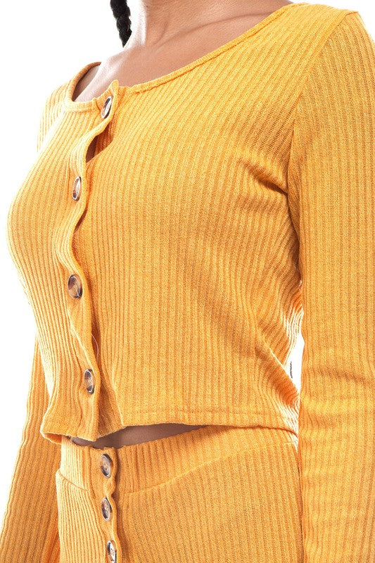 Yellow Two Piece Sweater Pant Set king-general-store-5710.myshopify.com