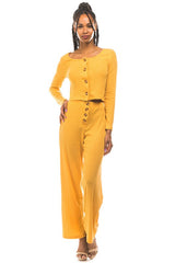 Yellow Two Piece Sweater Pant Set king-general-store-5710.myshopify.com