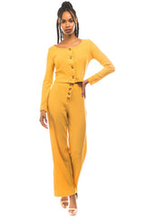 Yellow Two Piece Sweater Pant Set king-general-store-5710.myshopify.com