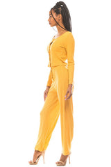 Yellow Two Piece Sweater Pant Set king-general-store-5710.myshopify.com