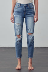 Cropped High Rise Girlfriend Jeans