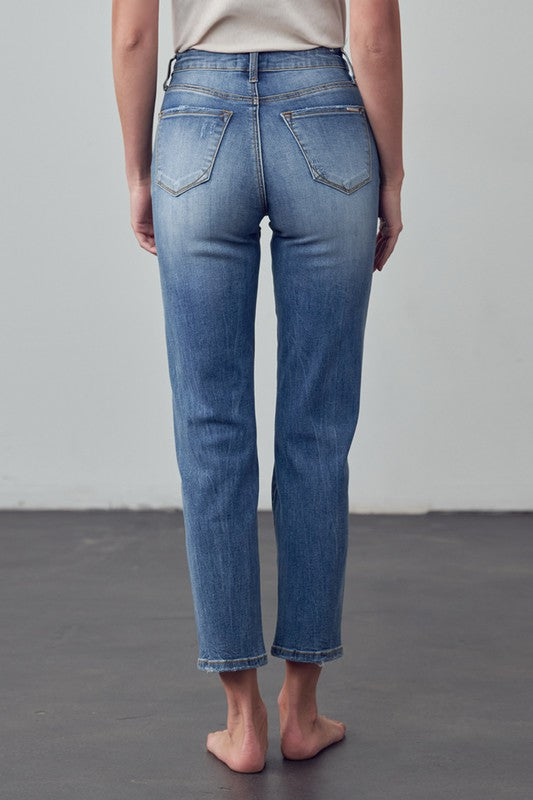 Cropped High Rise Girlfriend Jeans