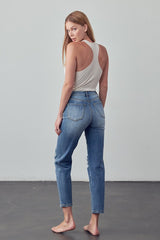 Cropped High Rise Girlfriend Jeans