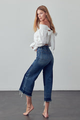 Mid-Rise Crop Flare Jeans