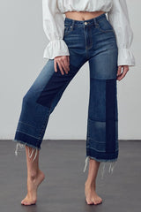 Mid-Rise Crop Flare Jeans