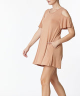 BAMBOO Cold Shoulder Flare dress king-general-store-5710.myshopify.com