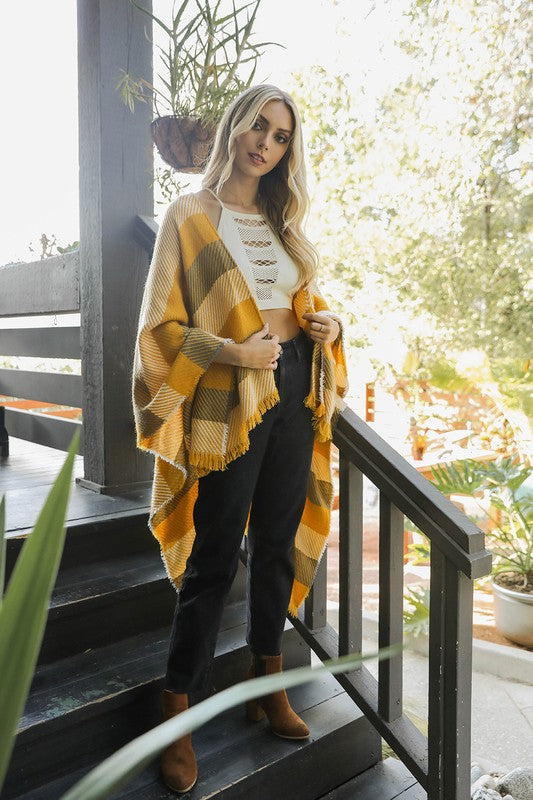 Classic Striped Knit Poncho king-general-store-5710.myshopify.com