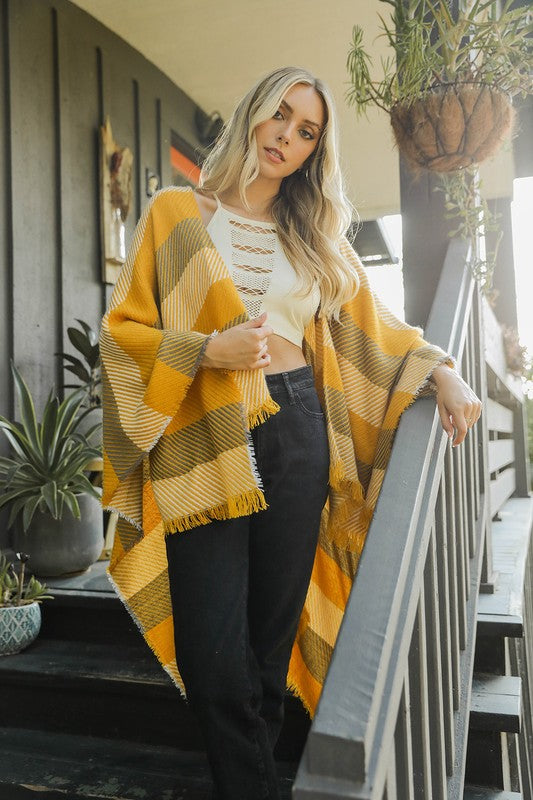 Classic Striped Knit Poncho king-general-store-5710.myshopify.com