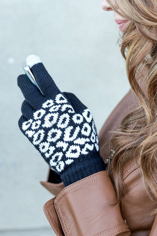 Leopard Stretch Touch Gloves king-general-store-5710.myshopify.com