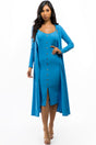 Blue Front Button Midi Dress with Cover Up king-general-store-5710.myshopify.com