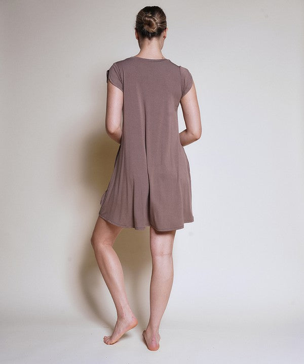 BAMBOO Tulip Sleeve Mini Dress with Pockets king-general-store-5710.myshopify.com