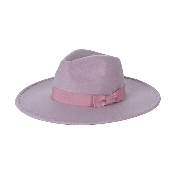 WIDE BRIM RIBBON FEDROA HAT king-general-store-5710.myshopify.com