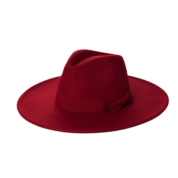 WIDE BRIM RIBBON FEDROA HAT king-general-store-5710.myshopify.com